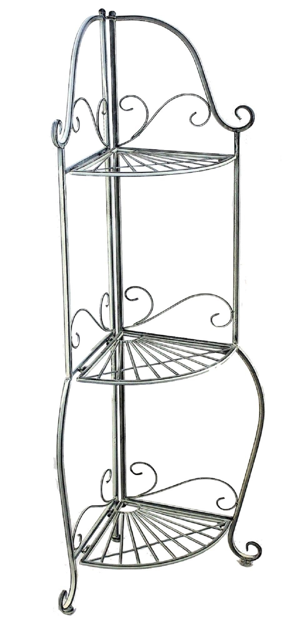 DanDiBo Eckregal Eckregal Romance 20113 Regal aus Metall 125 cm Badregal Antik Grau Küchenregal