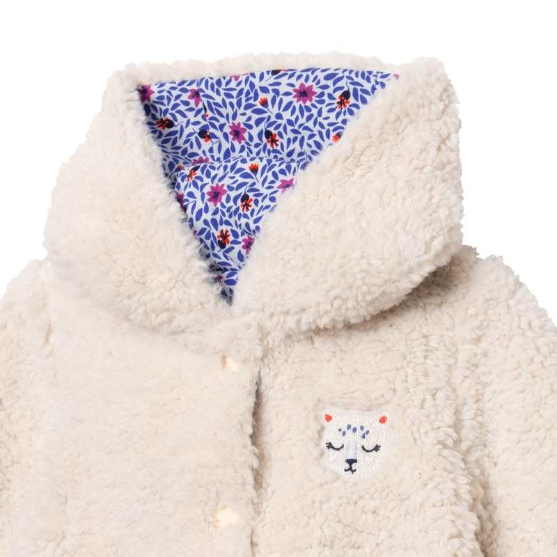 Veste réversible bébé fille micro fleurs beige Catimini