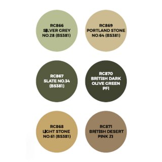 AK Real Colors Paintset - British Army AFV Desert Colors North Africa and Mediterranean 1940-1943 (6x 17ml)