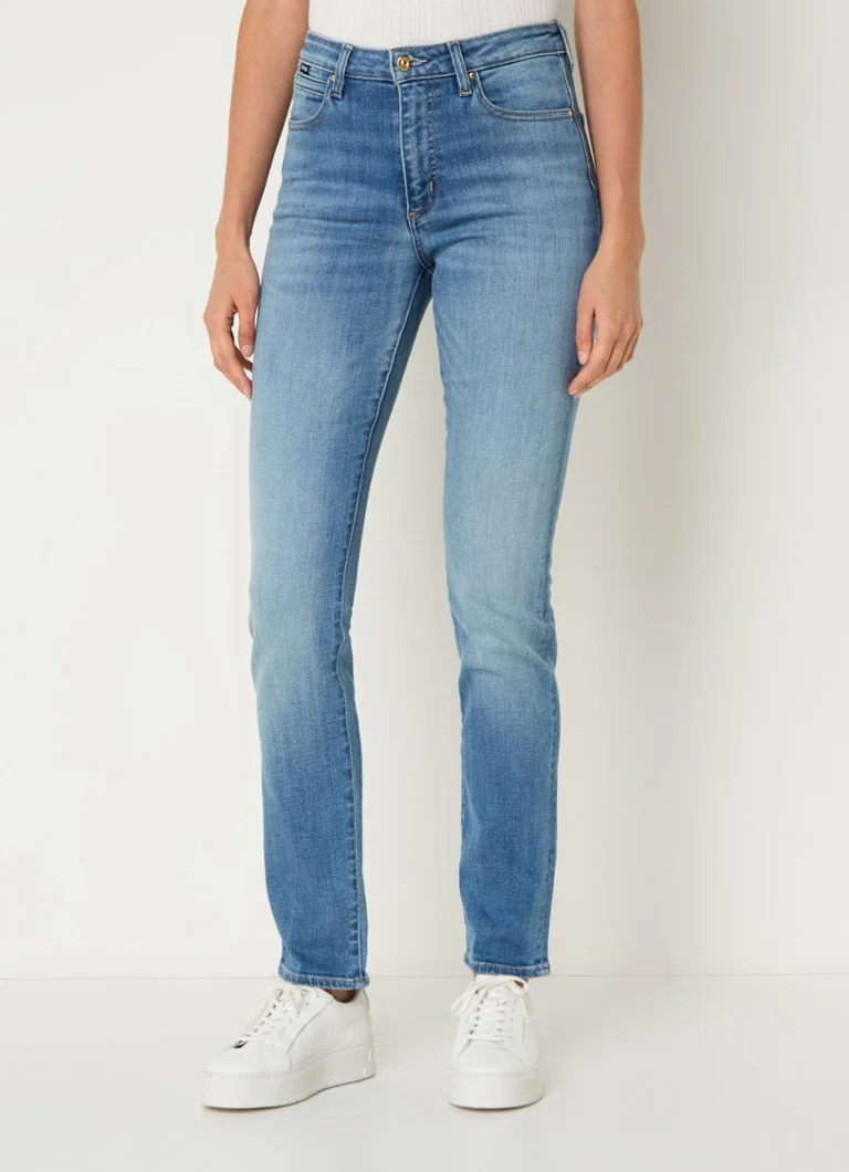 Blugi HUGO BOSS STATE cu talie înaltă, skinny fit, decolorare medie