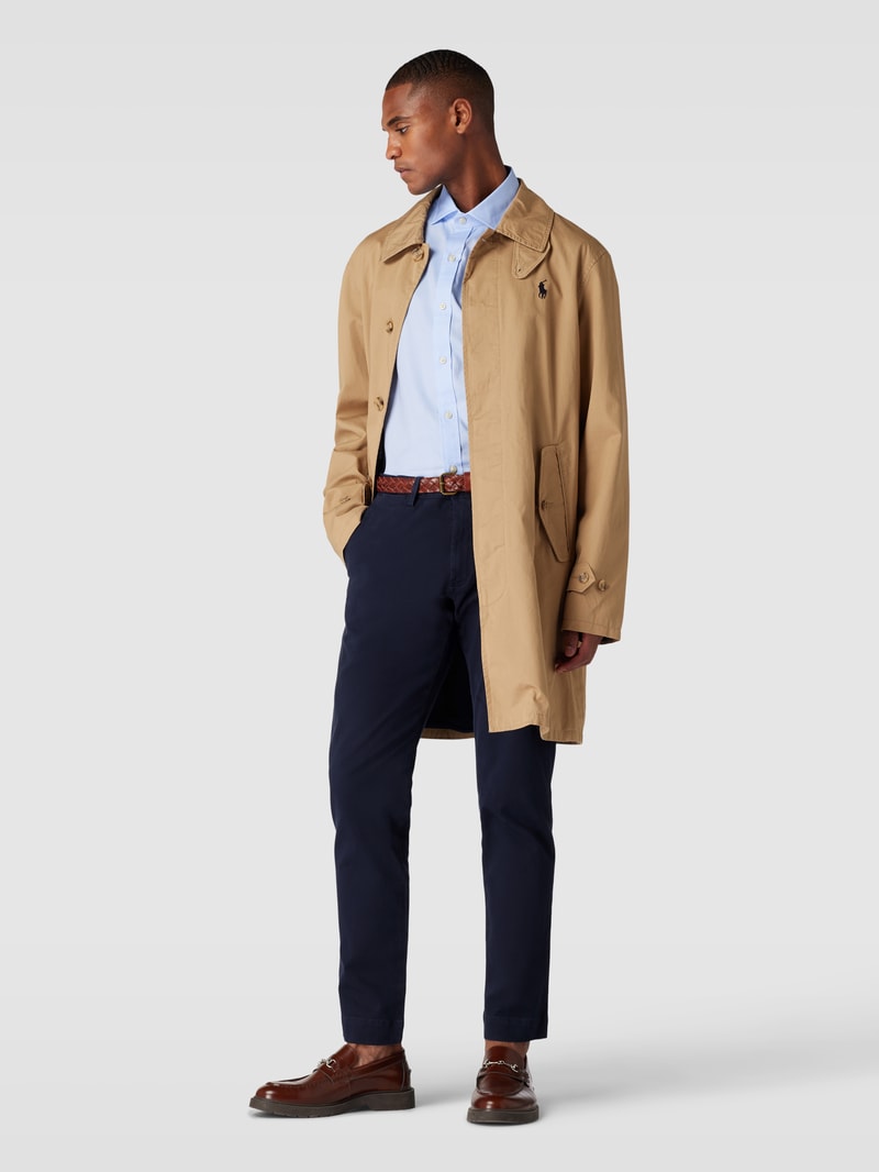 Slim Stretch Fit Hose mit Knopfverschluss Modell 'BEDFORD' in marineblau