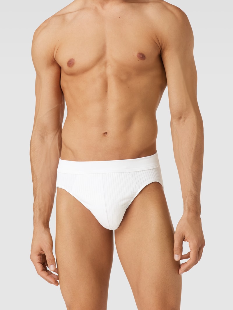 Slip mit Rippenstruktur im 2er-Pack Modell 'Authentic' in weiß