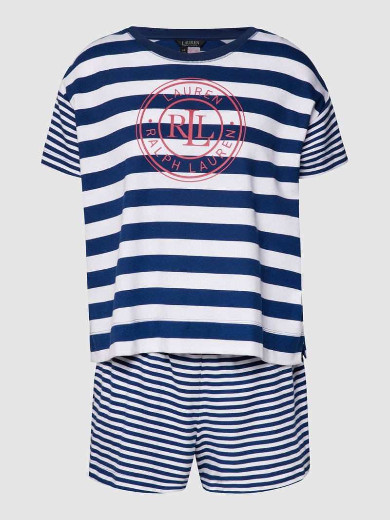 Pyjama mit Streifenmuster in marineblau