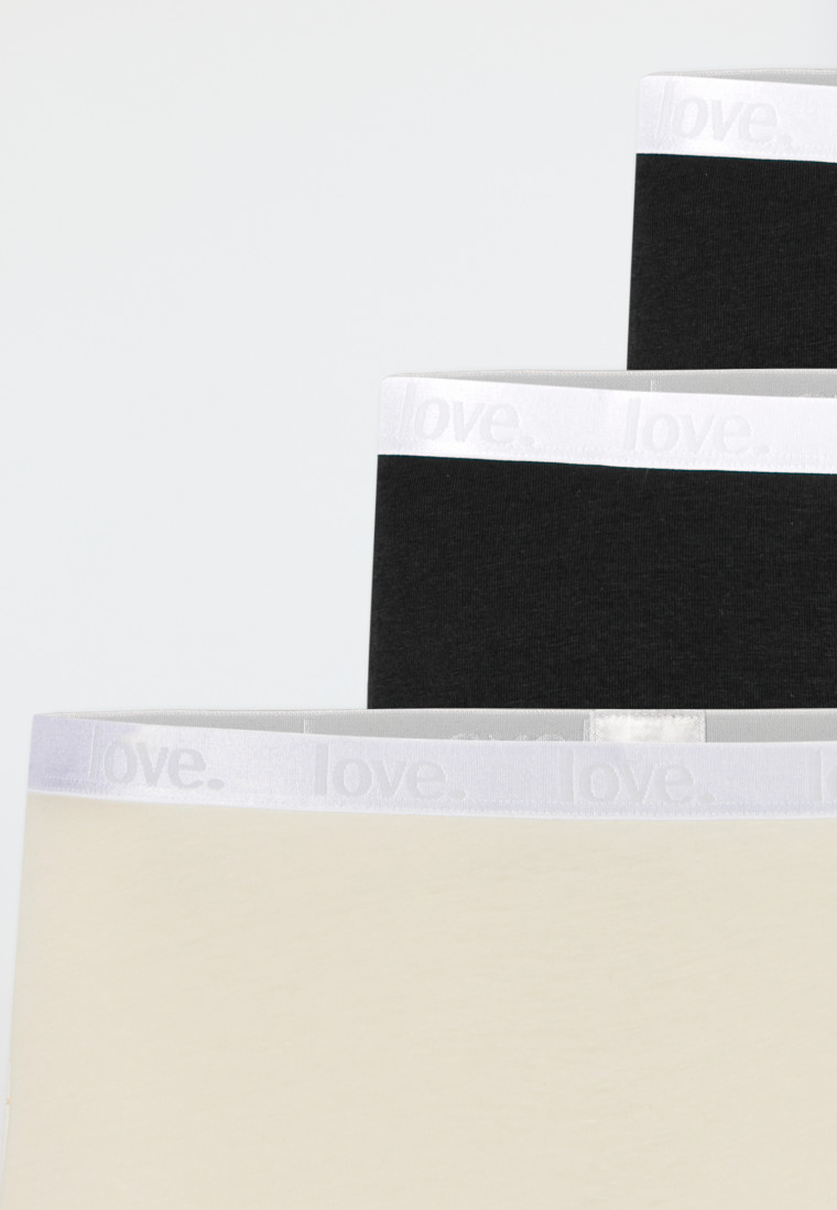 Shorts 3er-Pack Organic Cotton schwarz / off-white - 95/5