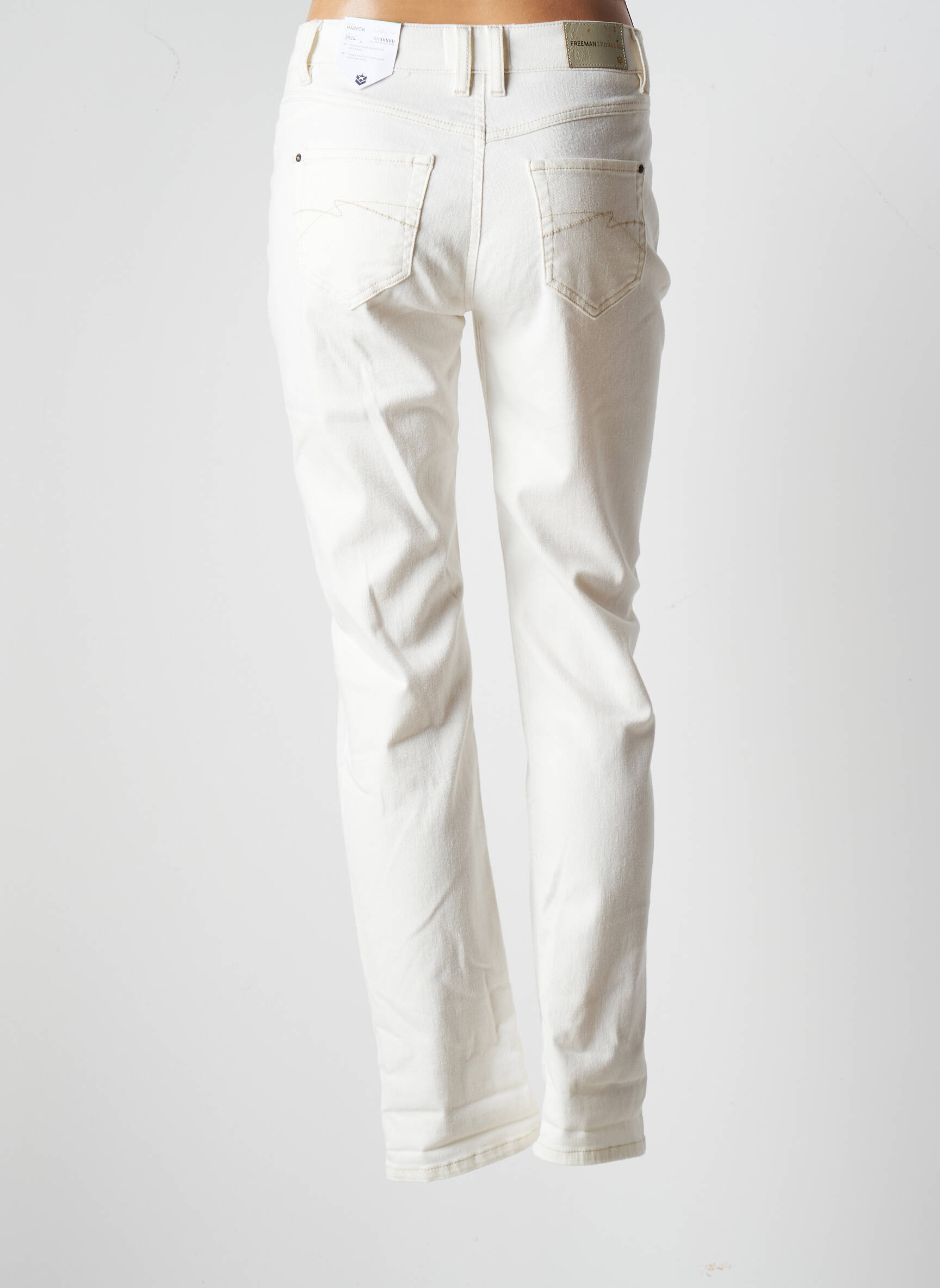 Freeman T Porter Jeans Boyfriend Femme couleur blanc