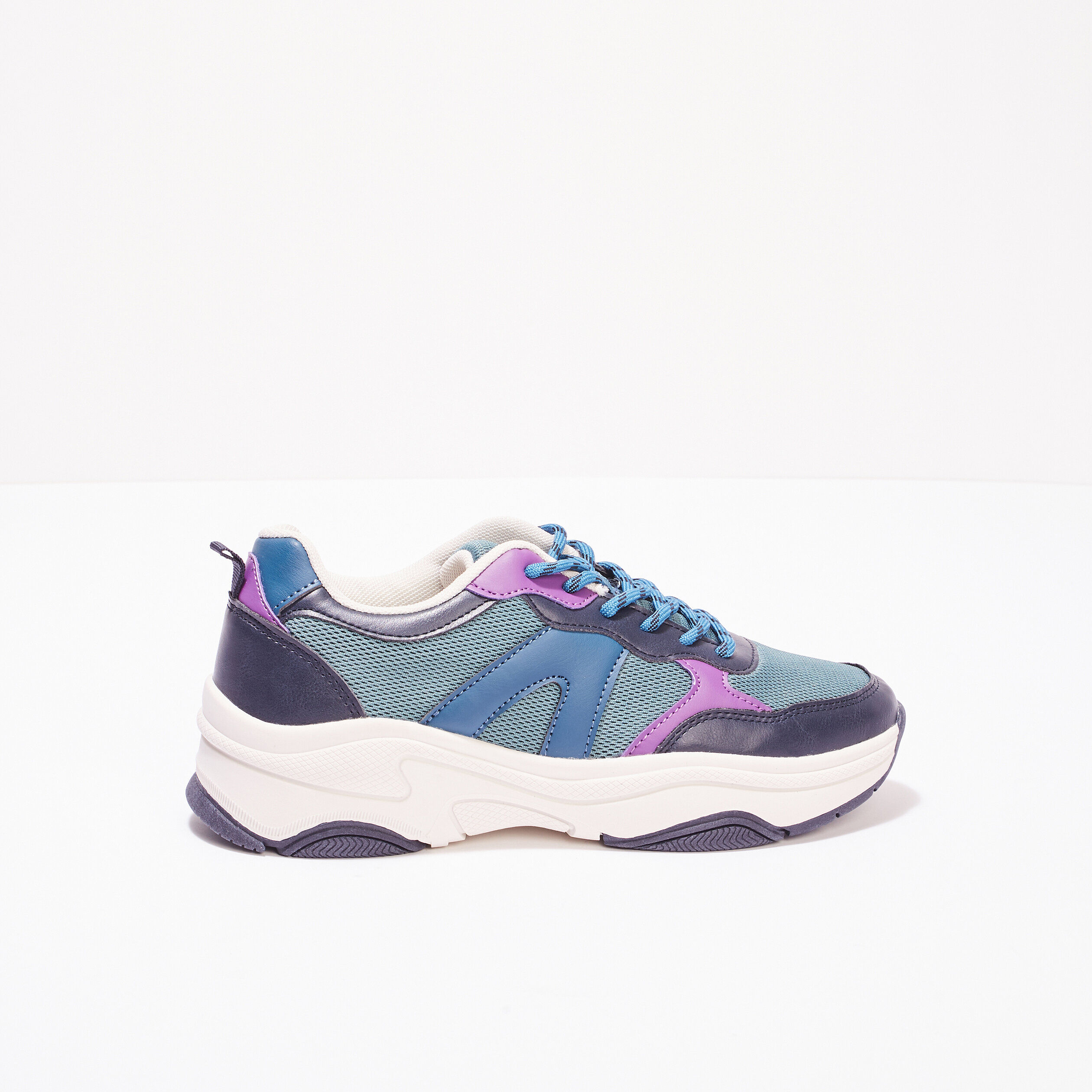 Sneakers à lacets vert foncé femme | Cache Cache
