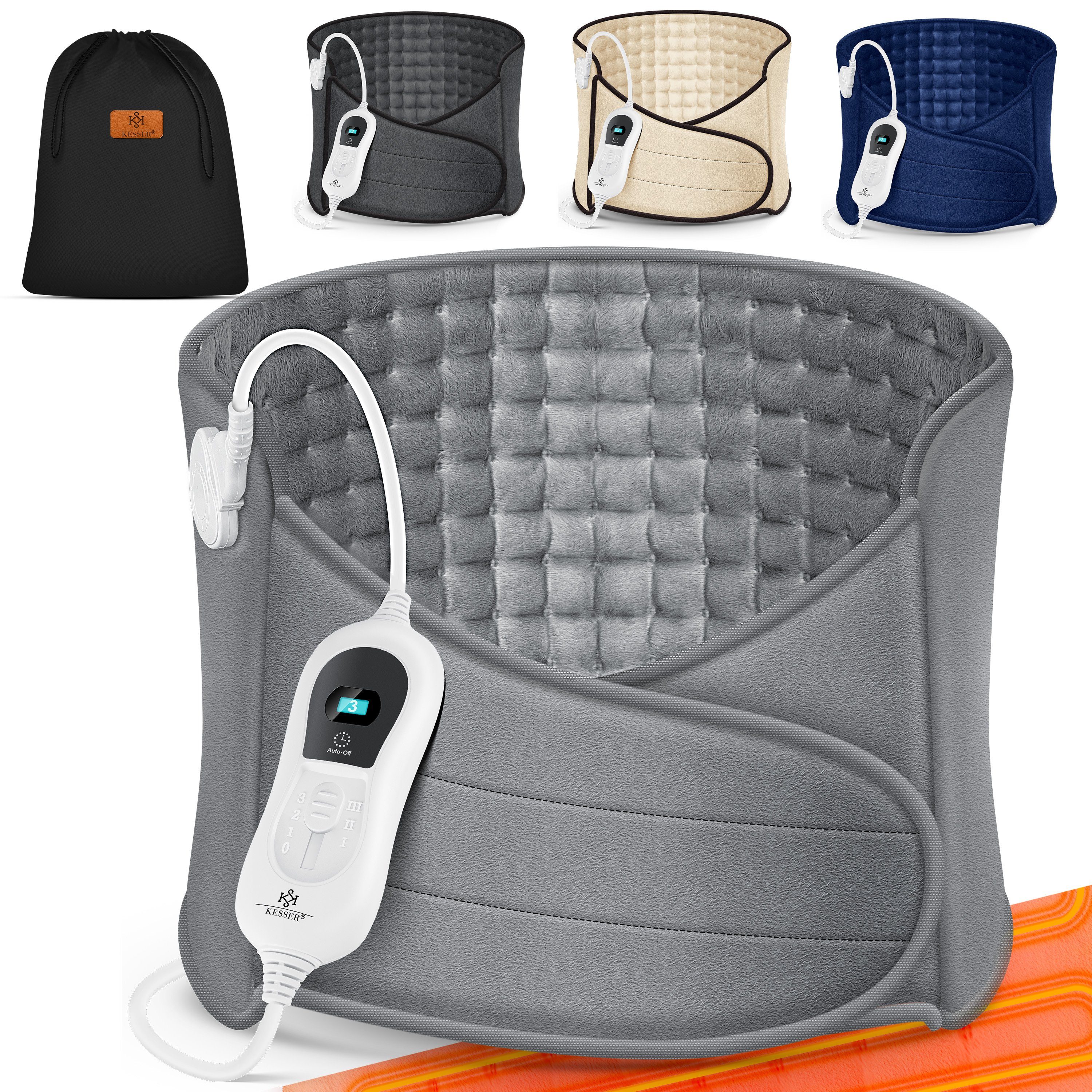 KESSER Heizkissen, Heizkissen elektrisch für Bauch und Rücken Inkl. Tasche
