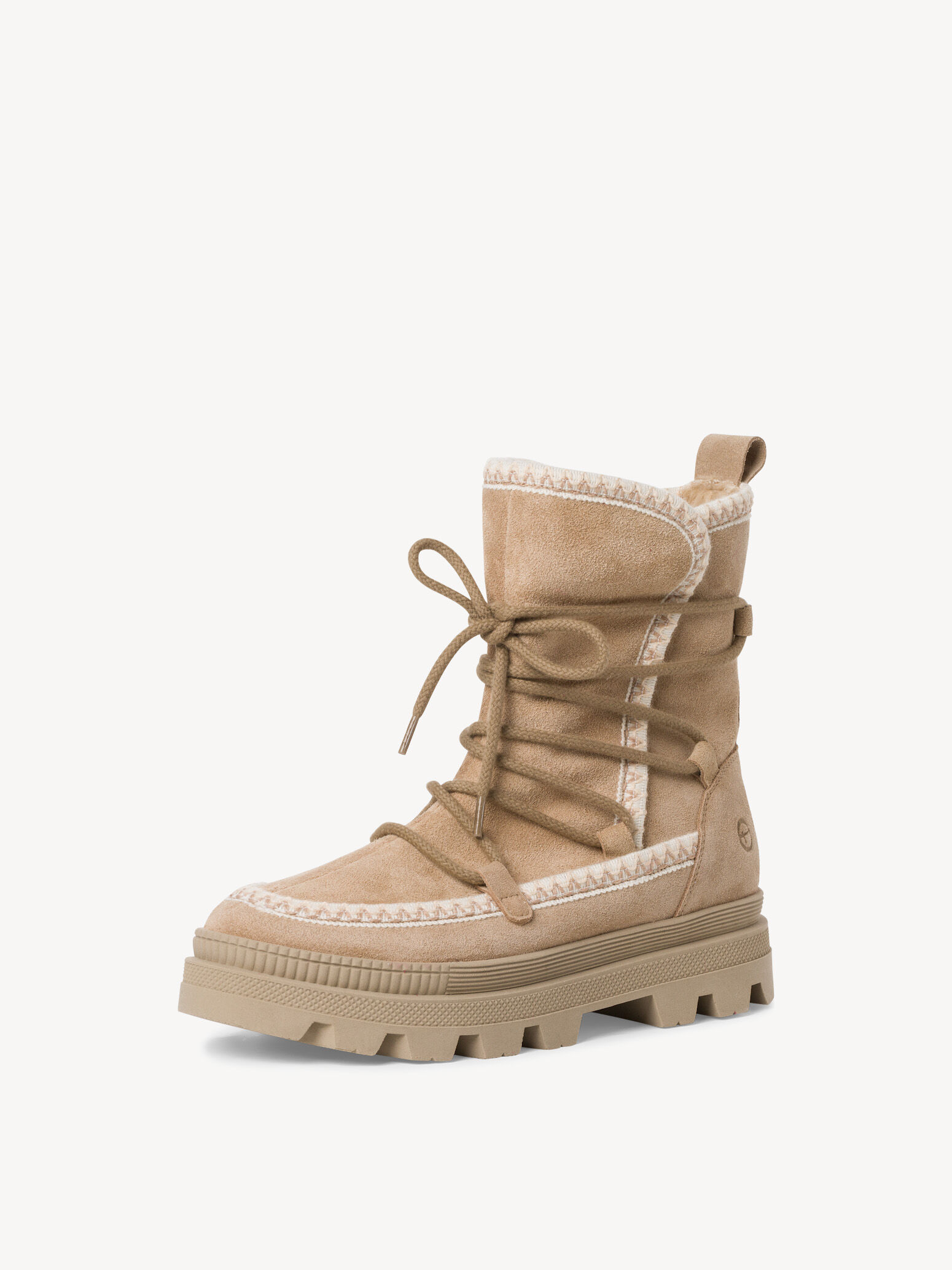 Bottine en cuir - beige doublure chaude
