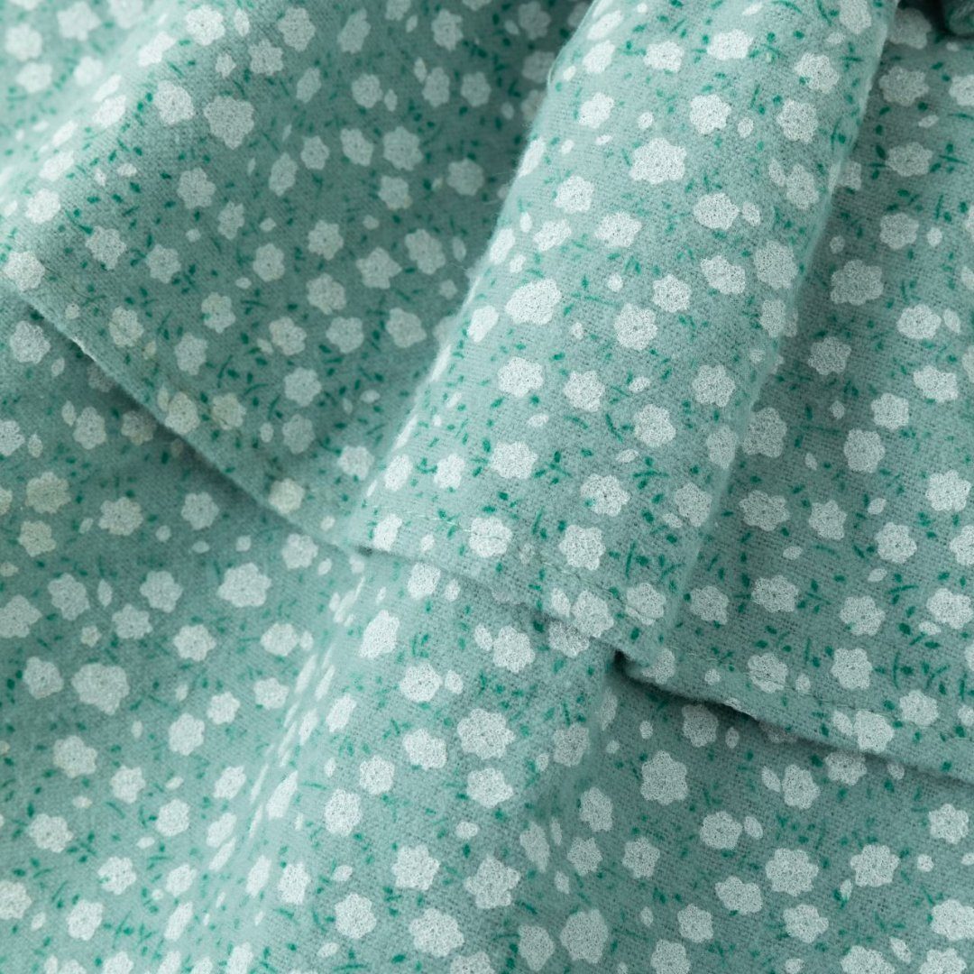 suebidou Midirock Mädchenrock aus Flanellstoff mit Liberty-Blumen mintgrün (116-tlg) lumen-Allover-Druck
