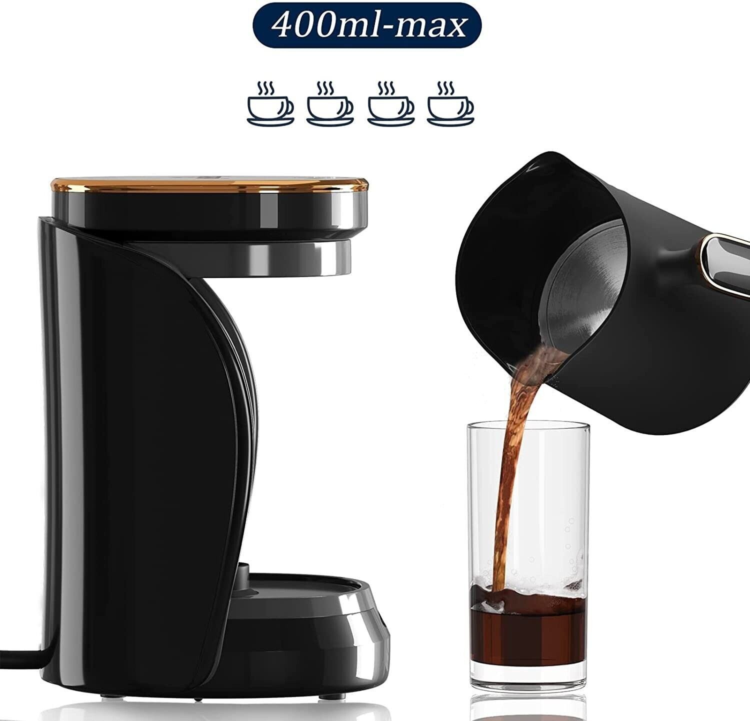 HOMELUX Espressomaschine 400ML Türkischer Kaffeekocher, 500W Mokka Maschine Edelstahl