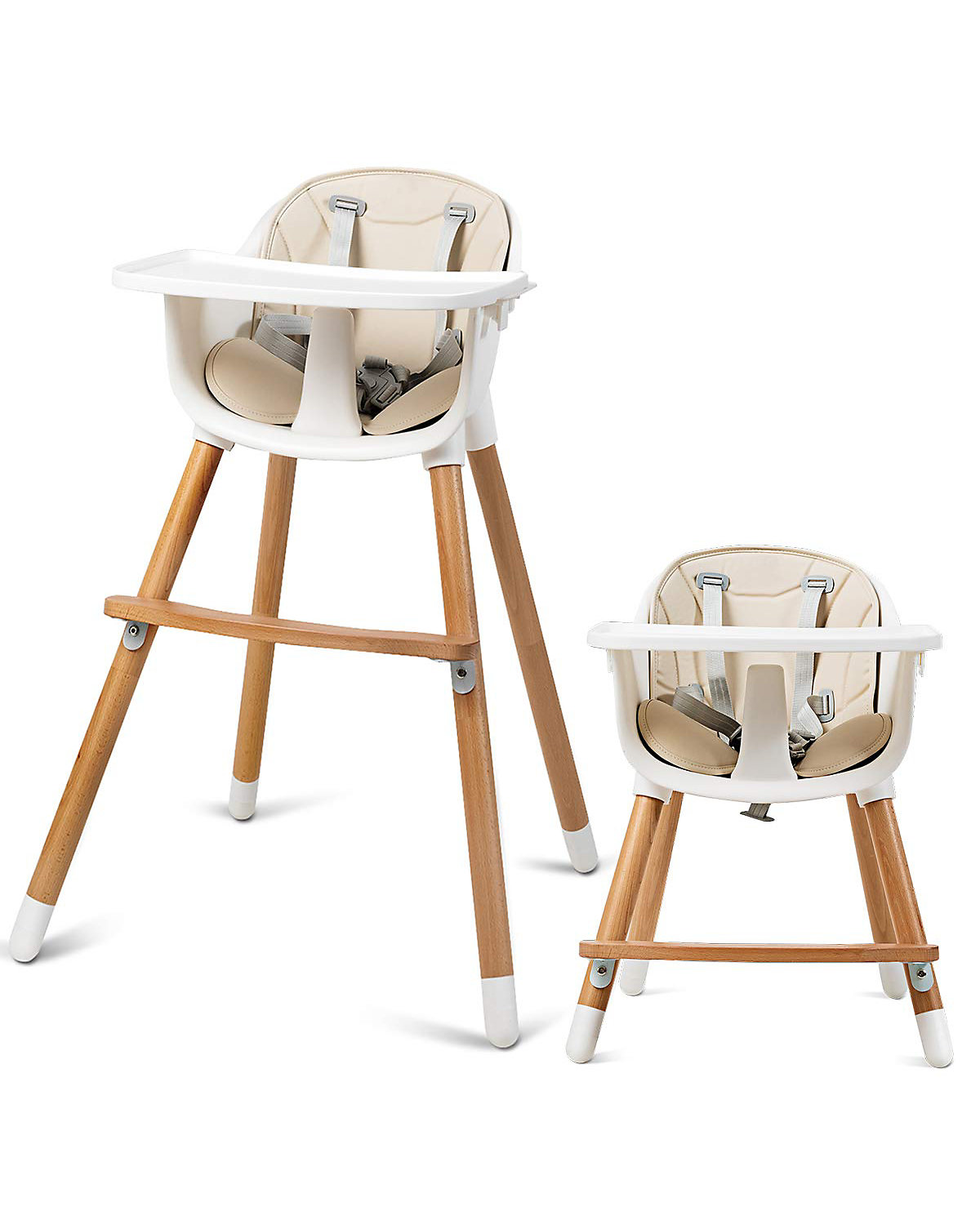 Babyhochstuhl 2-in-1 mit Ablage und Fußstütze