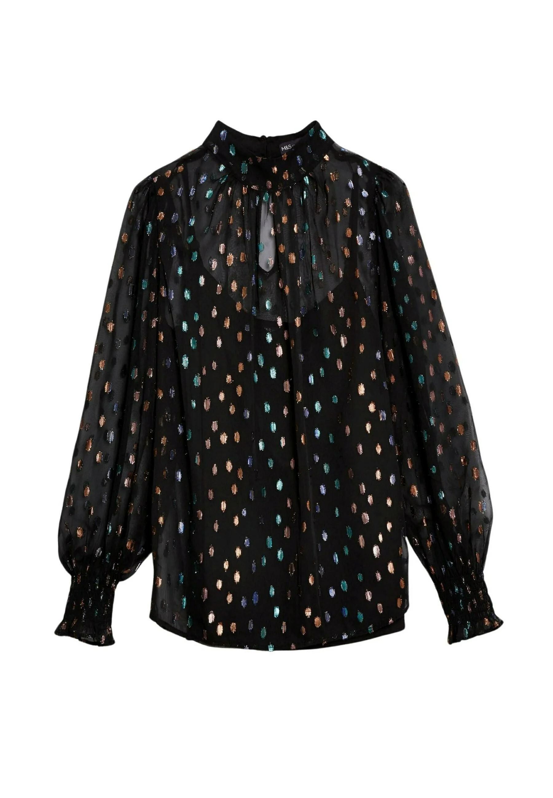 Blusa de cuello alto JACQUARD de Marks & Spencer