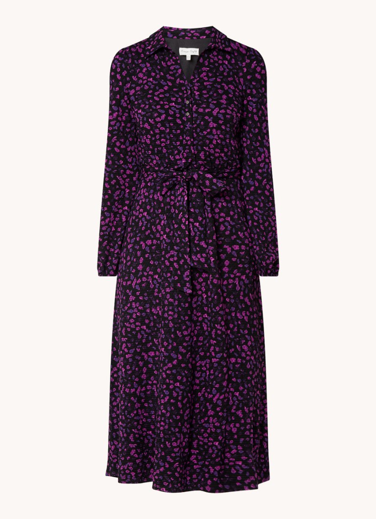 Phase Eight Loretta midi shirt dress with print and tie belt