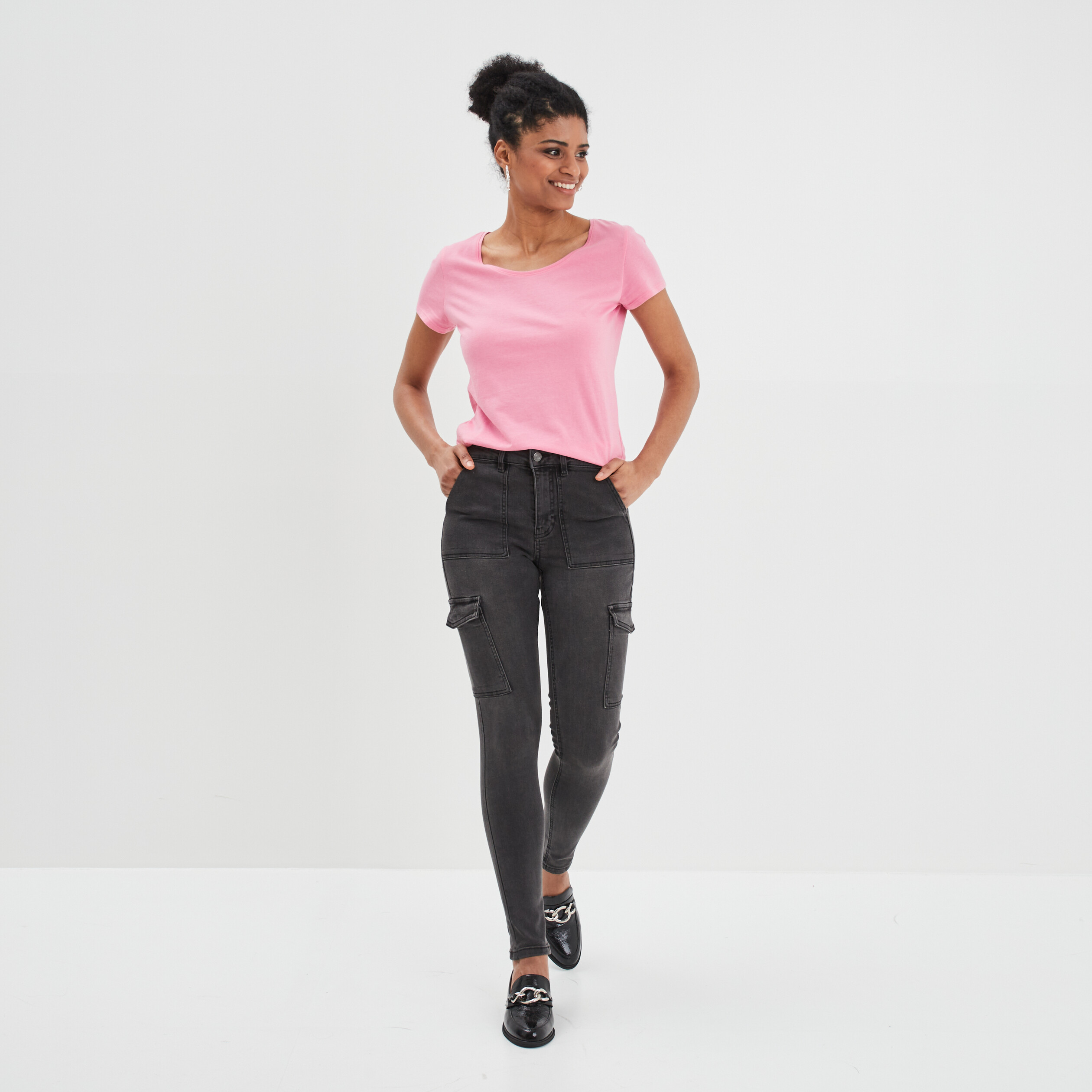 T-shirt manches courtes rose femme | La Halle