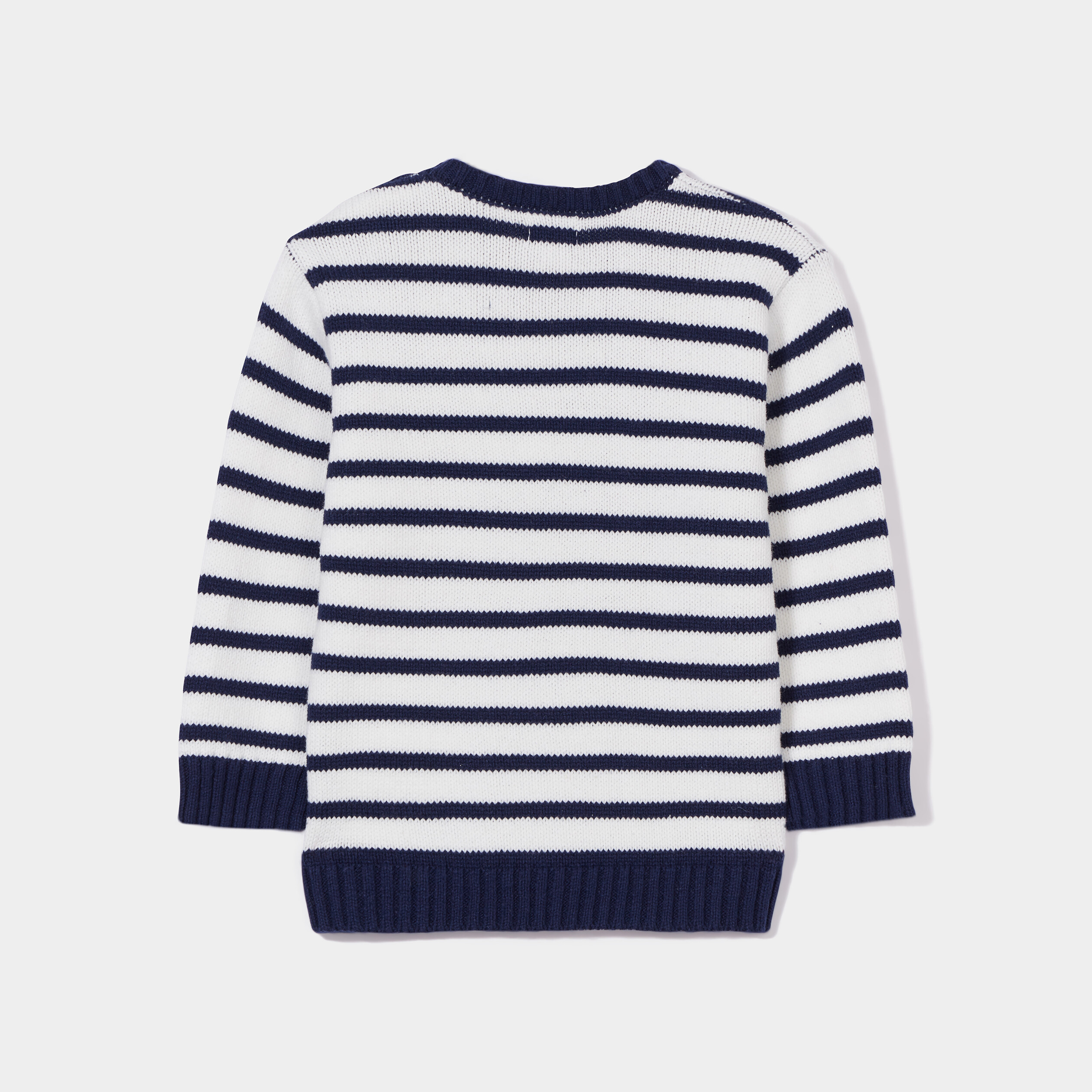 Pull marinière épaule boutonnée Kimbaloo ecru bébé garçon | La Halle