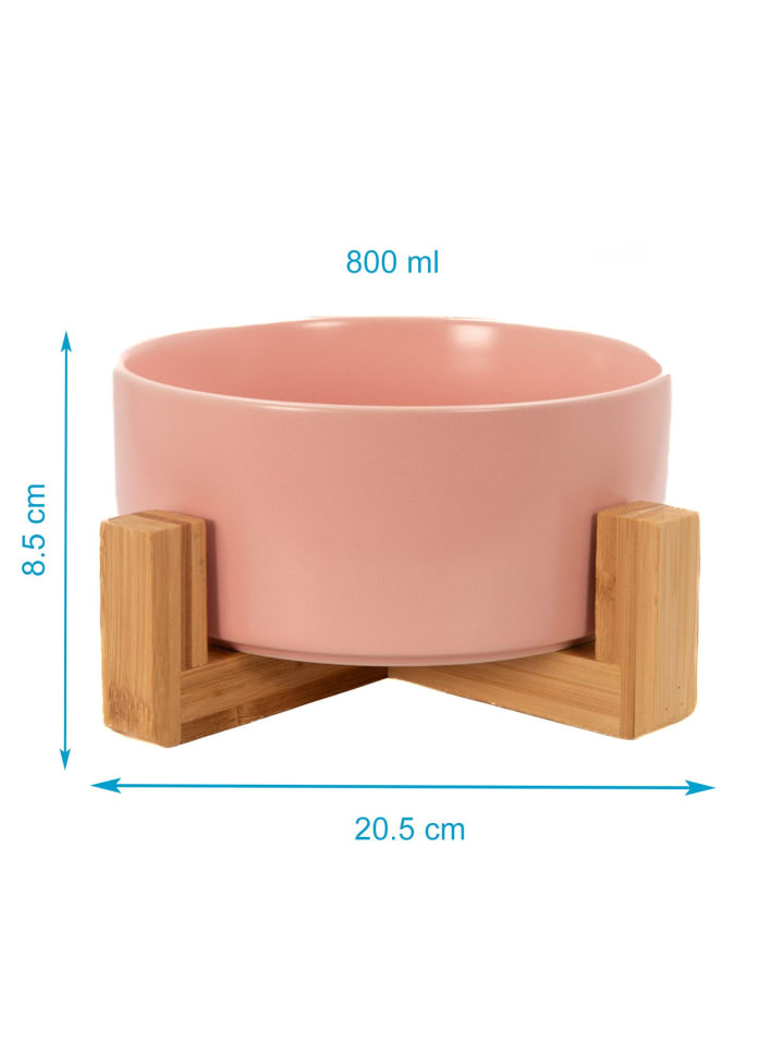 Intirilife Futternapf aus Keramik mit Gestell in Pink günstig kaufen onesize