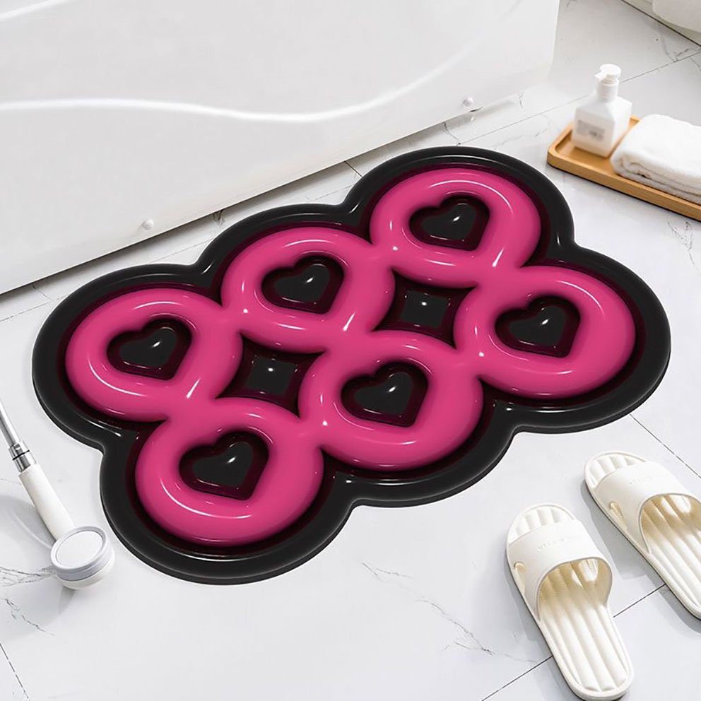 Antirutsch Teppichunterlage 3D Absorbierende Fußmatte Waschraumteppich, Tapferer Ping