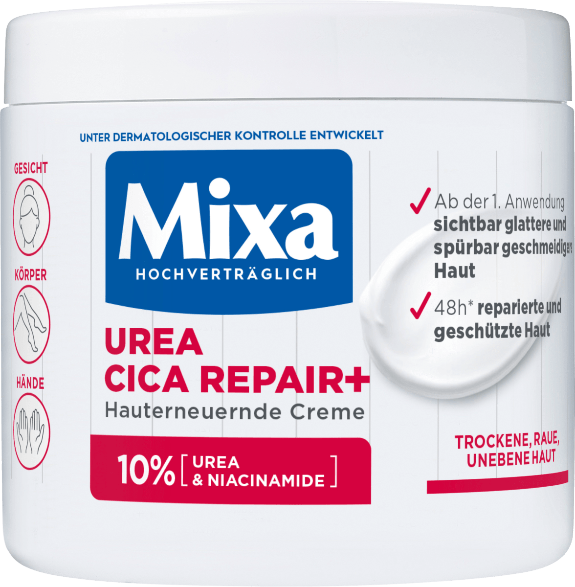 Pflegecreme Urea Cica Repair 10 % Urea & Niacinamide, 400 ml