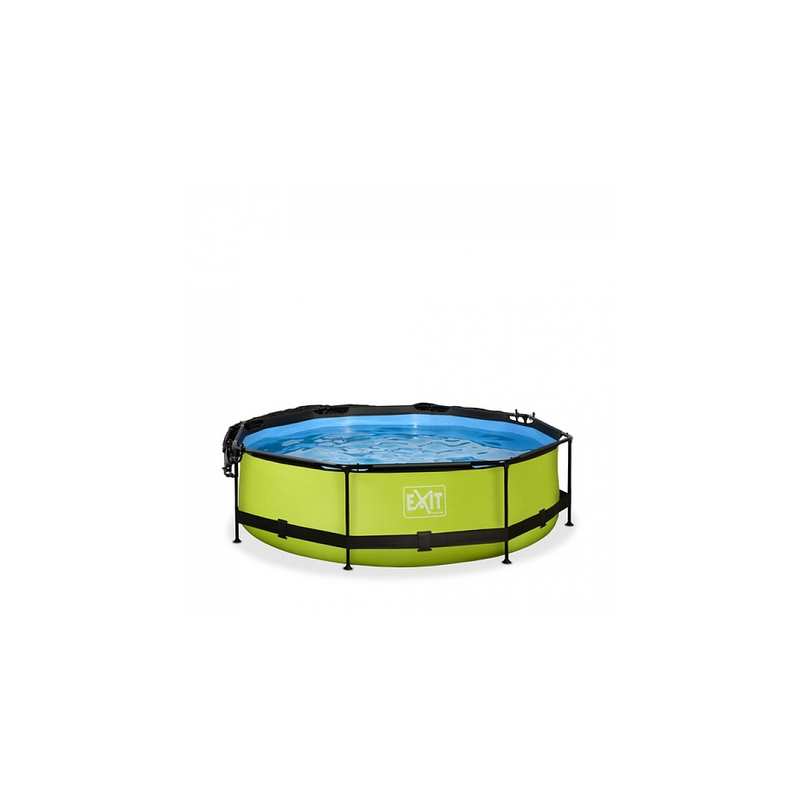 Piscine ø300x76cm avec voile d'ombrage et pompe filtrante Lime vert