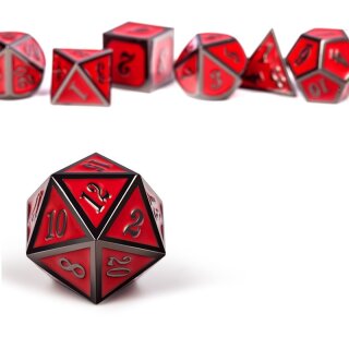 Metal & Enamel Dice Set: Rose & Gunmetal (7)