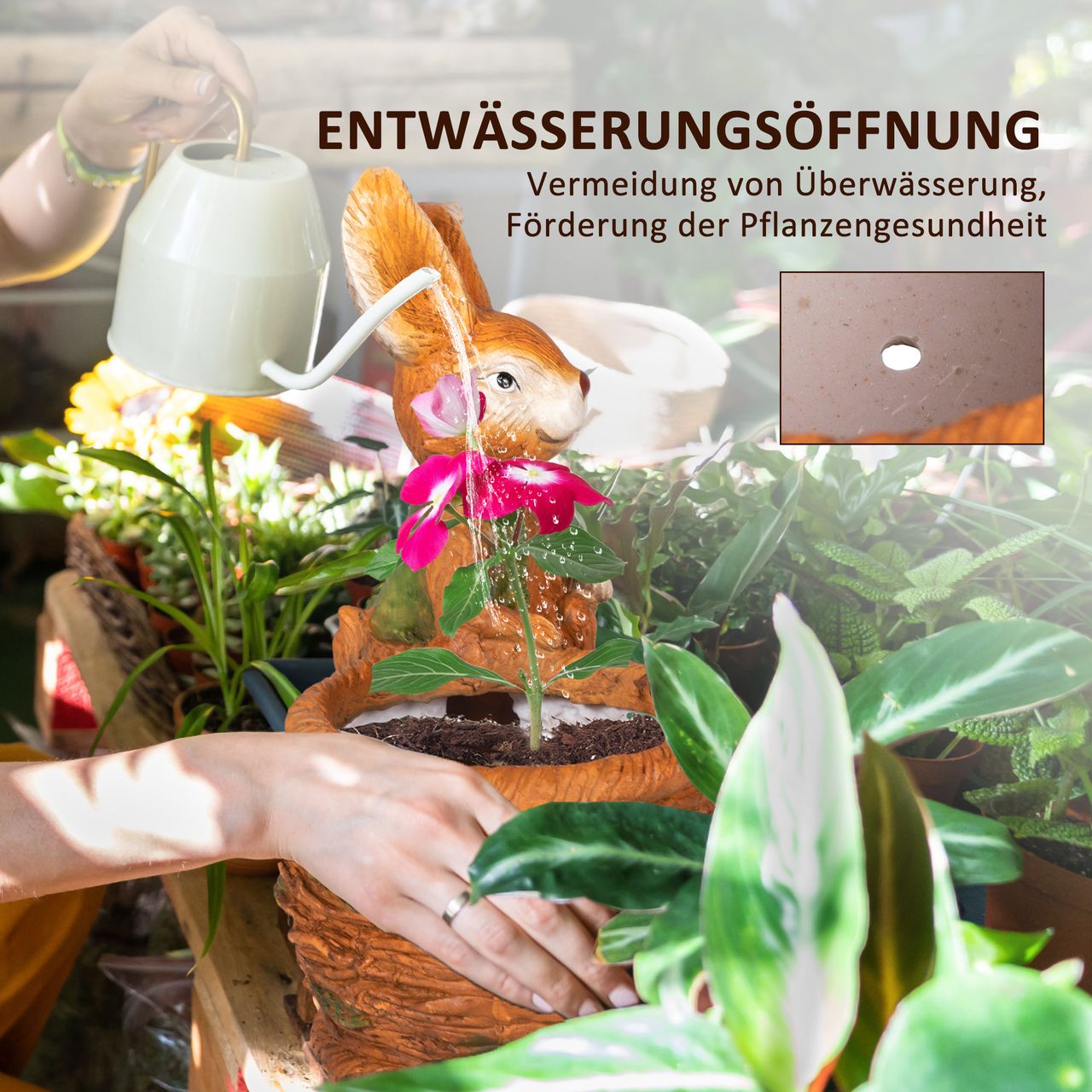 Outsunny Blumentopf, Pflanztopf, mit 