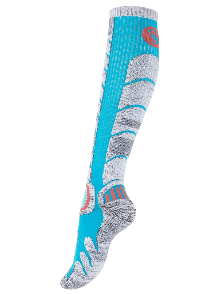 Stark Soul® 2 Paar Damen Skistrümpfe / Skisocken mit Spezialpolsterung in Türkis/Pink günstig kaufen