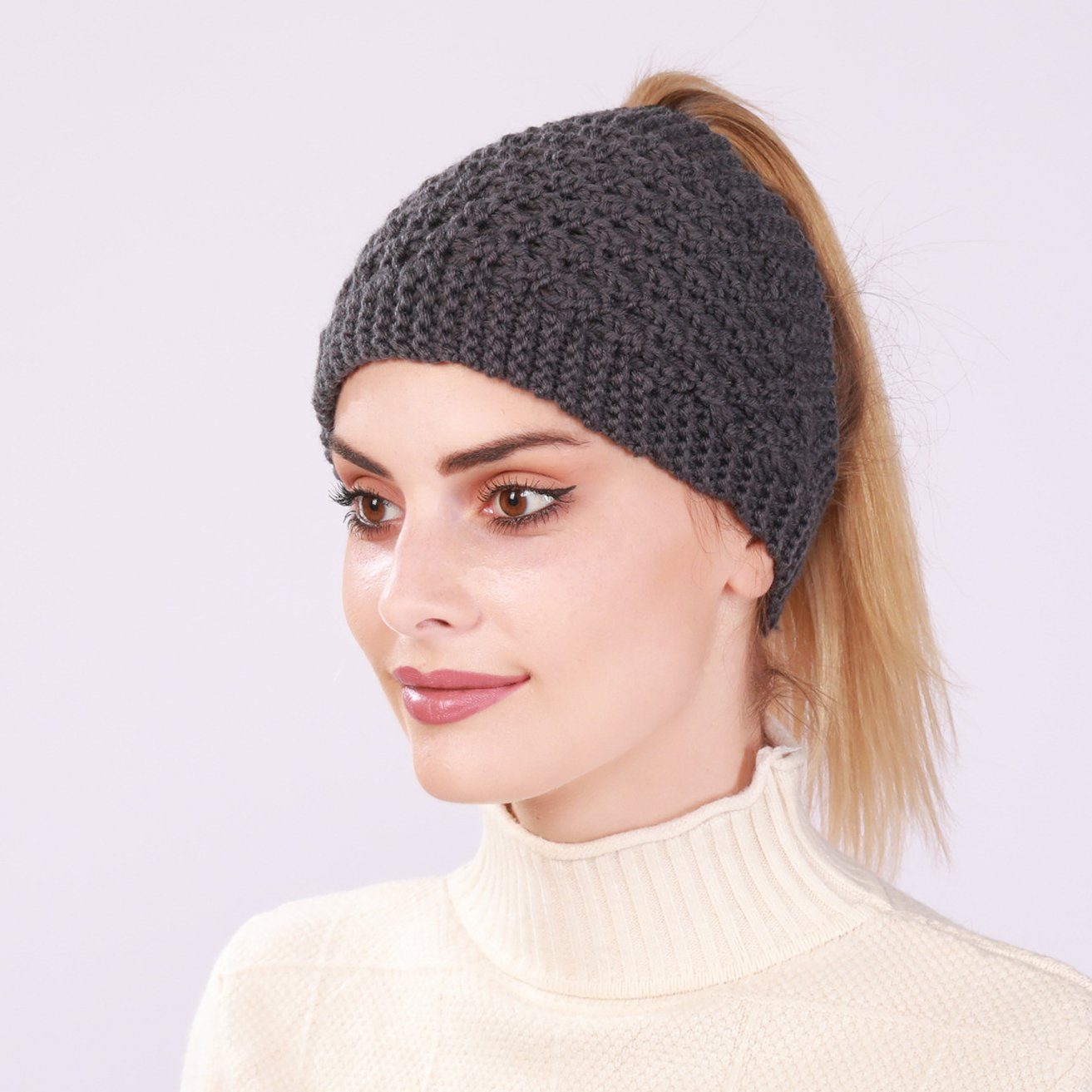 HOHEA H Haarband Haarband damen winterhaarband schminkenhaarband mädchen, 1-tlg., Burious Haarband, rosa Haare, dunkelgrau (2 Stücke), haarband mädchenhaarband kosmetikCompile hairband