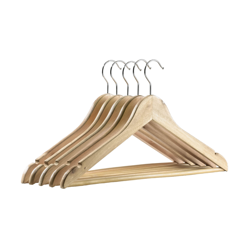 Holzkleiderbügel Set 5-teilig braun