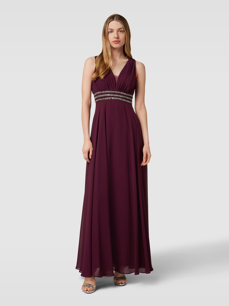 Abendkleid mit Rückenausschnitt in kirschrot