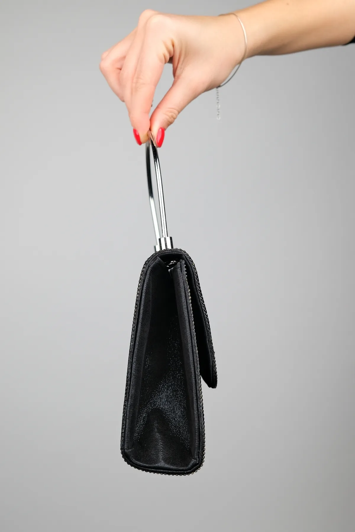 LuviShoes  LAMAYA Schwarze Handtasche mit Steinen für Damen