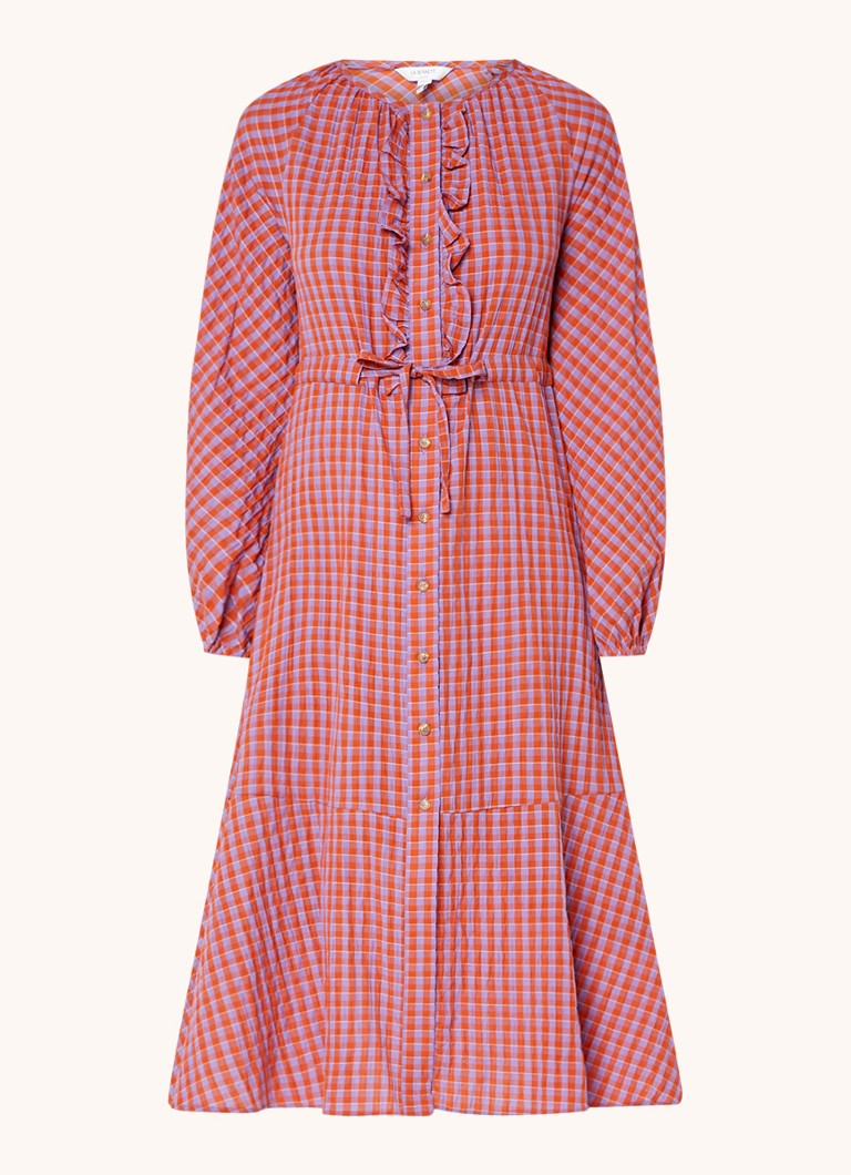 Robe-chemise midi Sophie de LKBennett, à carreaux et ceinture à nouer