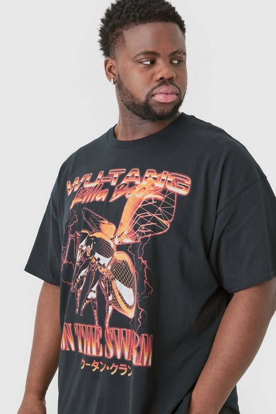 Plus Oversize T-Shirt mit lizenziertem Wu Tang Print