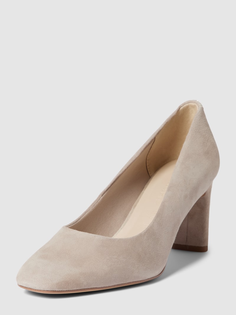 Pumps aus Veloursleder in beige