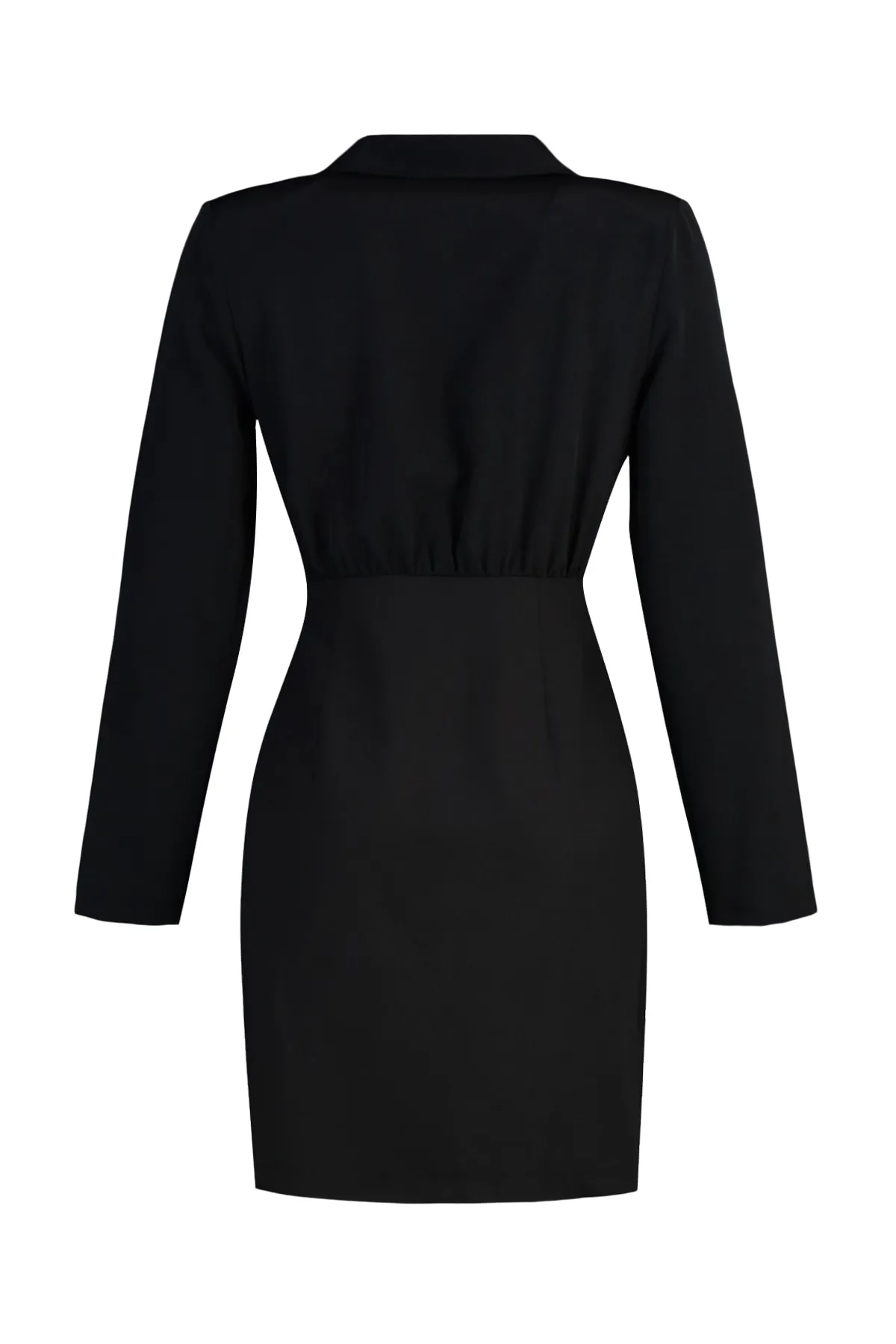 Trendyol Collection  Schwarzes, gewebtes Kleid mit Knopfdetail TWOAW23EL00527