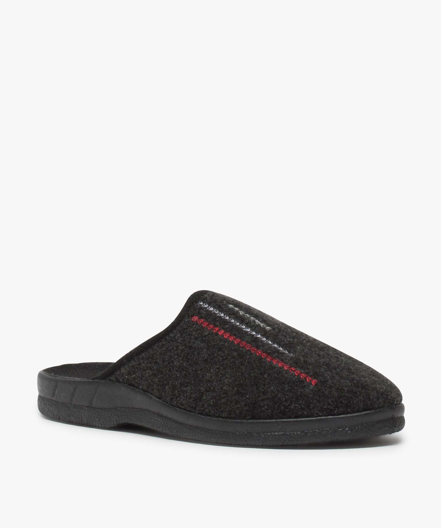 Chaussons homme forme mules avec broderie | GEMO