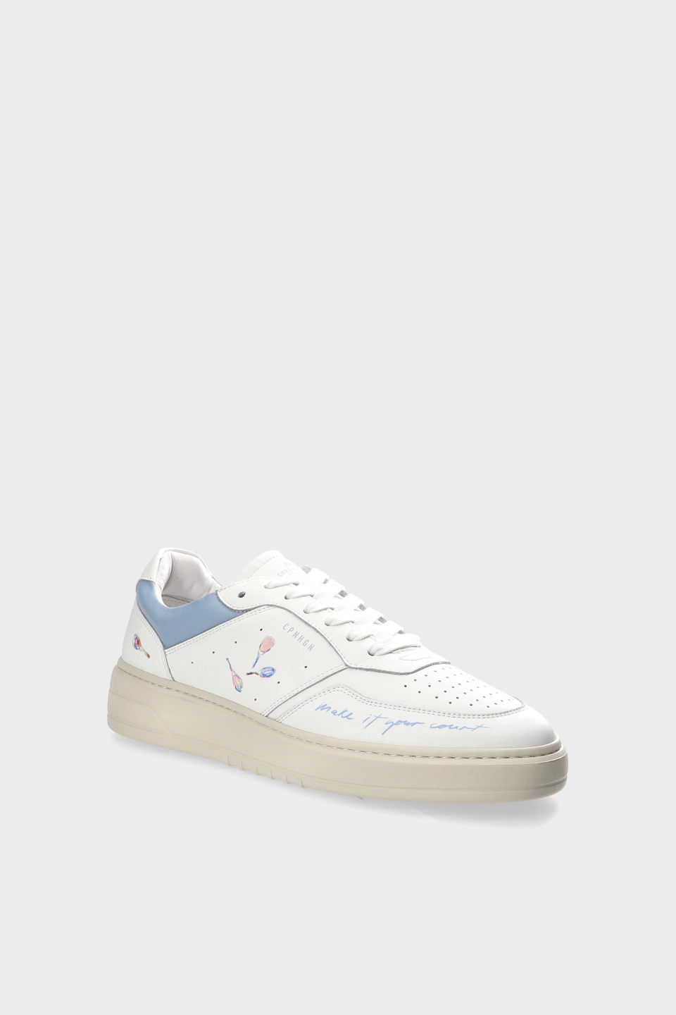 CPH MELBOURNE M - leather - white/light blue