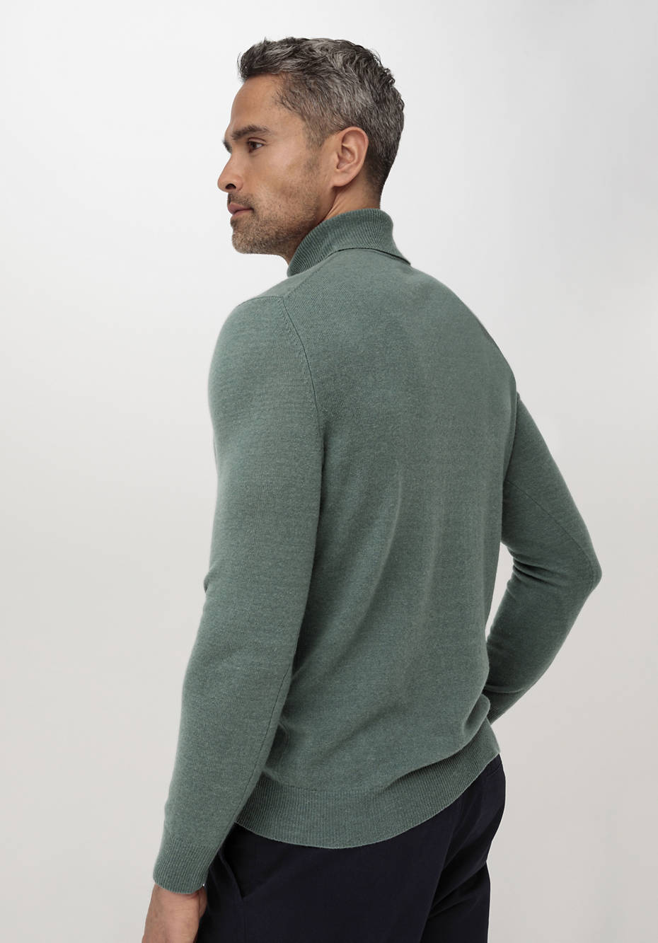 Rollkragen-Pullover aus Schurwolle mit Kaschmir
