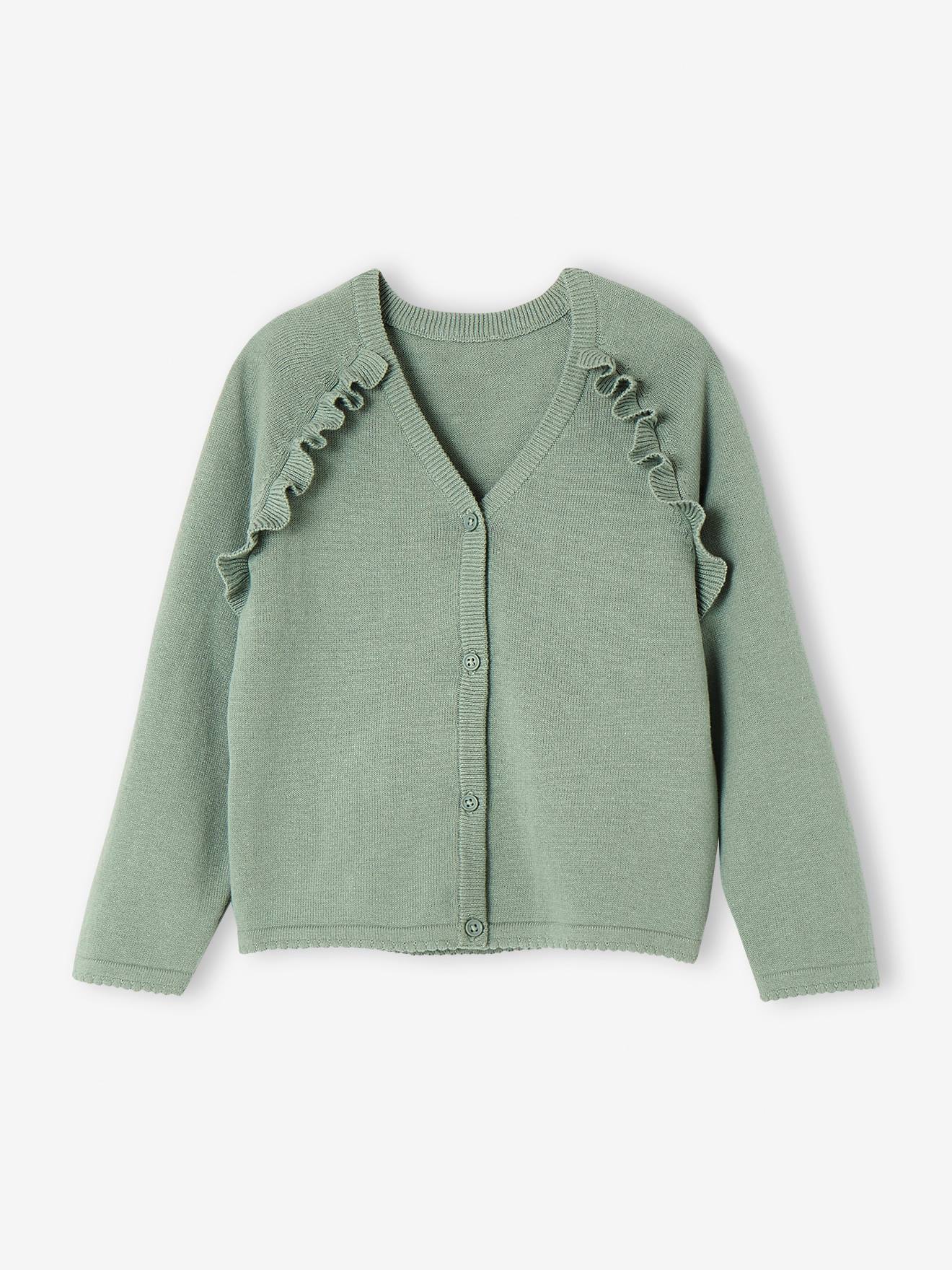 Vertbaudet Festliche Mädchen Strickjacke - salbeigrün
