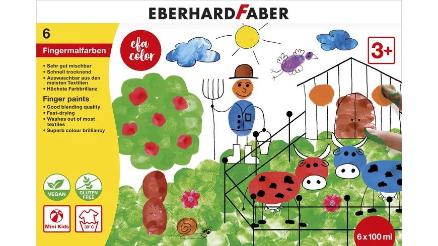 EBERHARD FABER  Color Fingermalfarbe 6er Set 600 ml