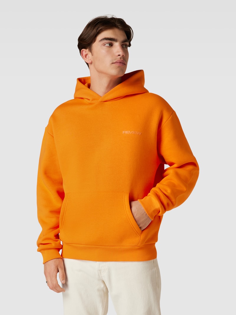 Hoodie mit Label-Print in orange