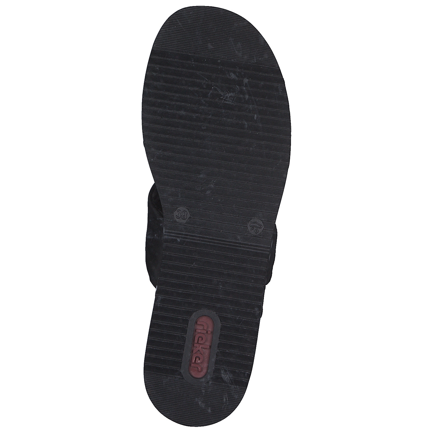 Rieker V0299, Plateau-Pantoletten, Damen, schwarz/schwarz