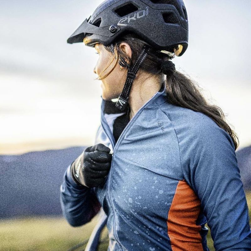 Löffler Dirt blaues Damen Langarm-Radtrikot