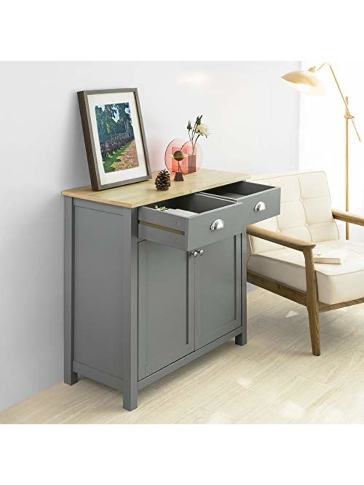 SoBuy Sideboard in Natur und Grau - (B)79 x (H)80 x (T)35cm günstig kaufen onesize