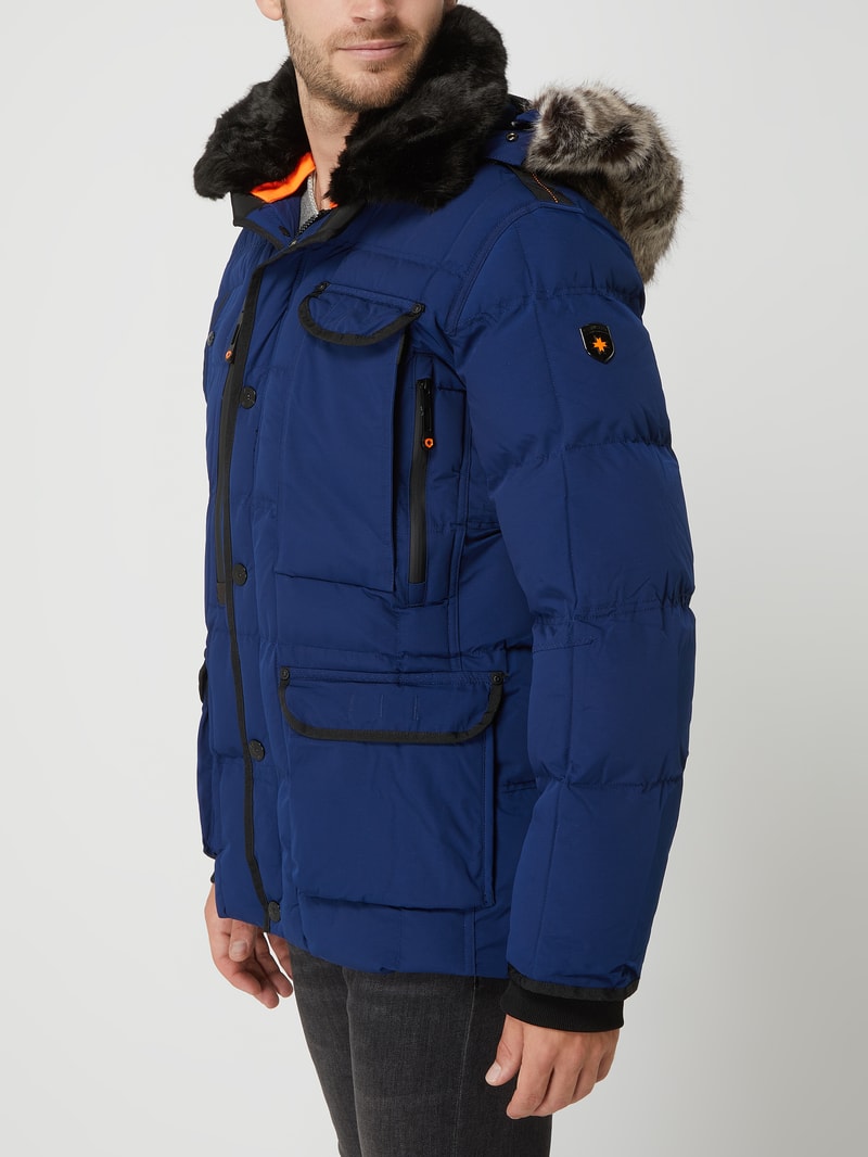 Steppjacke mit Kunstpelzkragen Modell 'MARVELLOUS' in royalblau