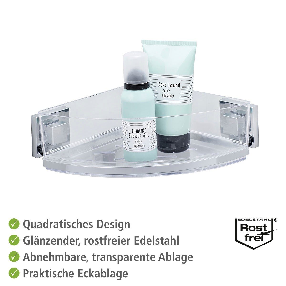 WENKO Eckregal Vacuum-Loc Quadro, 1 Etage