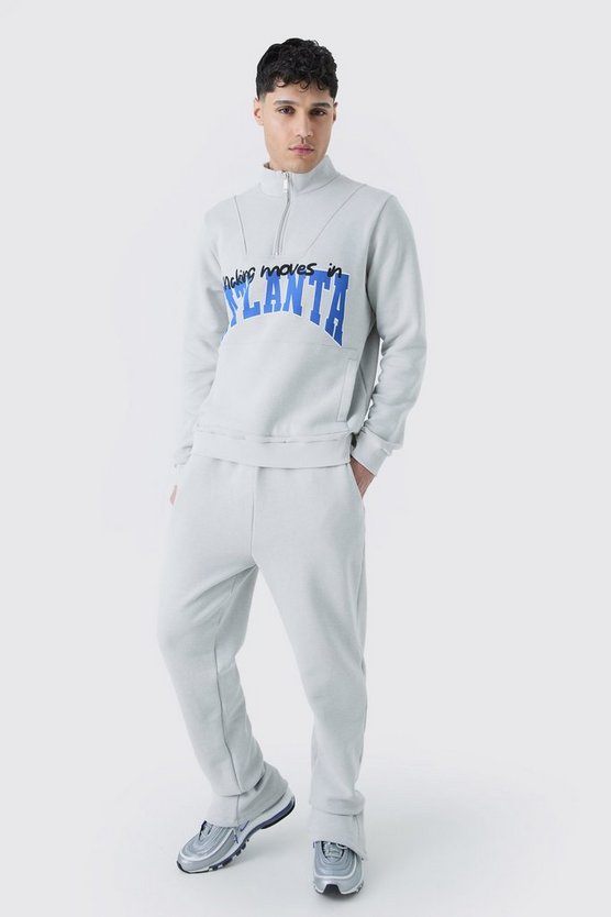 Atlanta Sweatshirt-Trainingsanzug mit Trichterkragen und 1/4 Reißverschluss