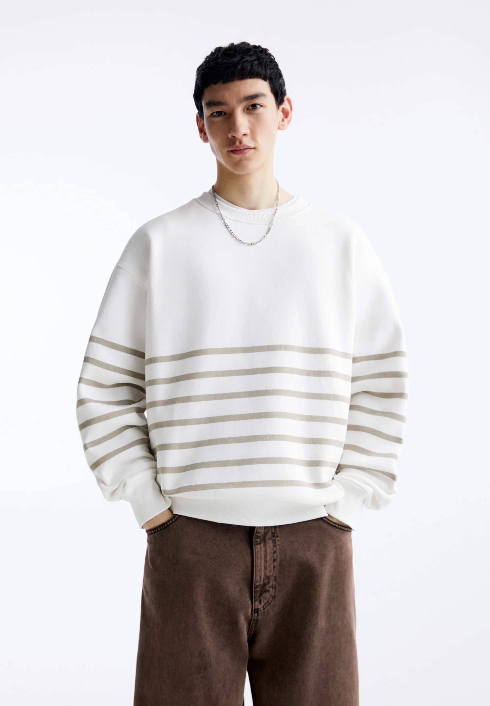 PULL&BEAR RAYAS - Sudadera