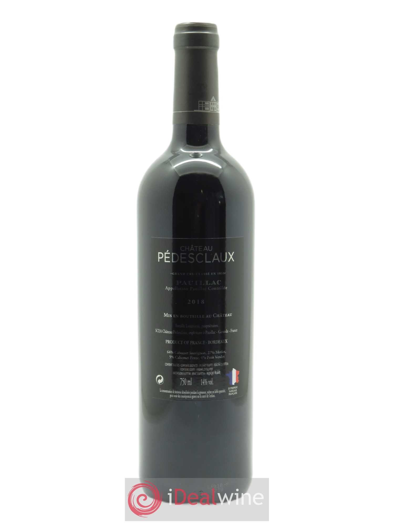 Château Pedesclaux 5ème Grand Cru Classé (CBO à partir de 6 bts) 2018 - Lot de 1 Bouteille
