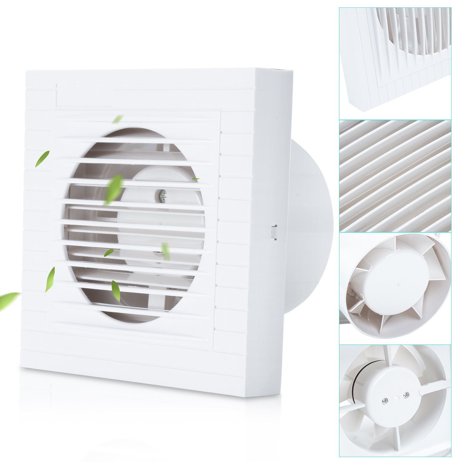 Yakimz Wandventilator Badlüfter 100mm Ventilator Standard Wandlüfter Mit Rückflussleitblech