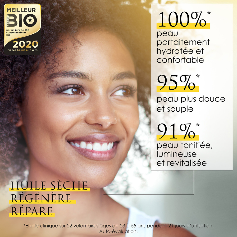 Kadalys Huile Précieuse Radiance à la Banane Jau ne Bio Huile sèche multi-fonctions visage, barb e, corps, cheveux